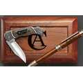 Sabre Series Ballpoint Pen & 3" Lockback Knife in Wood Box